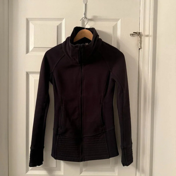 Black High Neck Zip Up, Lululemon, Size 4 - Picture 3 of 6